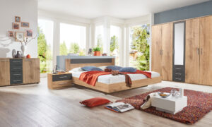 Σετ κρεβατοκάμαρας με πεντάφυλλη ντουλάπα