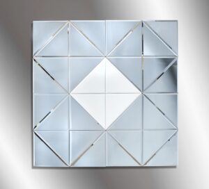 Καθρέπτης τοίχου χειροποίητος τετράγωνος με τεχνοτροπία
