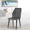 Υφασμάτινη καρέκλα με ξύλινο σκελετό για τραπεζαρια-γκρι χρωμα