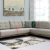 Γωνιακόσ καναπέσ με μασίφ ξύλινη βάση-αδιαβροχο υφασμα-ανοιχτο γκρι χρωμα-Επιπλο Καπατζα