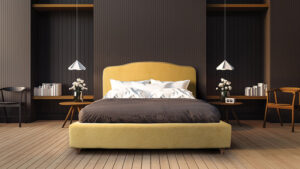 Υπέρδιπλο ντυμένο κρεβάτι  με αδιάβροχο ύφασμα