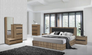 Μοντέρνο σετ κρεβατοκάμαρας με Gloss Mdf