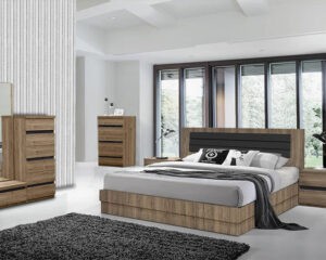 Μοντέρνο σετ κρεβατοκάμαρας με Gloss Mdf