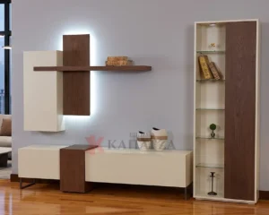 Σύνθεση τηλεόρασης σε Δρυ με led φωτισμό