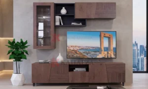 Σύνθεση τηλεόρασης με Ρουστίκ δρυ και λάκα