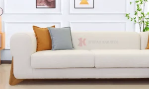 Μοντέρνο γωνιακό σαλόνι με ξύλινα πόδια