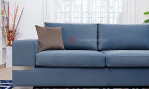 Γωνιακό σαλόνι με ίνοξ