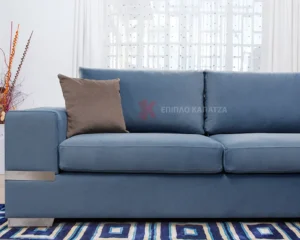 Γωνιακό σαλόνι με ίνοξ