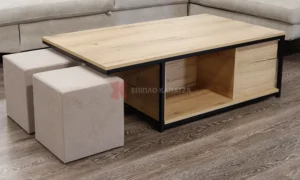 Τραπεζάκι σαλονιού με μεταλλική βάση