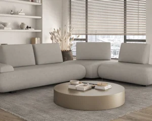 Γωνιακός καναπές σε minimal σχεδιασμό