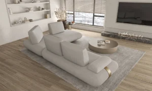 Γωνιακός καναπές σε minimal σχεδιασμό