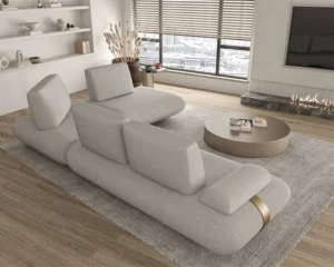 Γωνιακός καναπές σε minimal σχεδιασμό