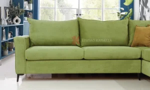 Γωνιακό σαλόνι με μεταλλικά πόδια