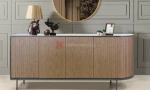 Μπουφές σαλονιού με κεραμικό και μεταλλικά πόδια