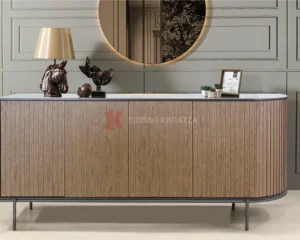 Μπουφές σαλονιού με κεραμικό και μεταλλικά πόδια