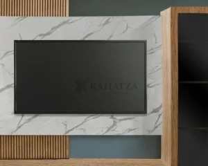 Σύνθεση τηλεόρασης σε δρυ με όψη κεραμικού.