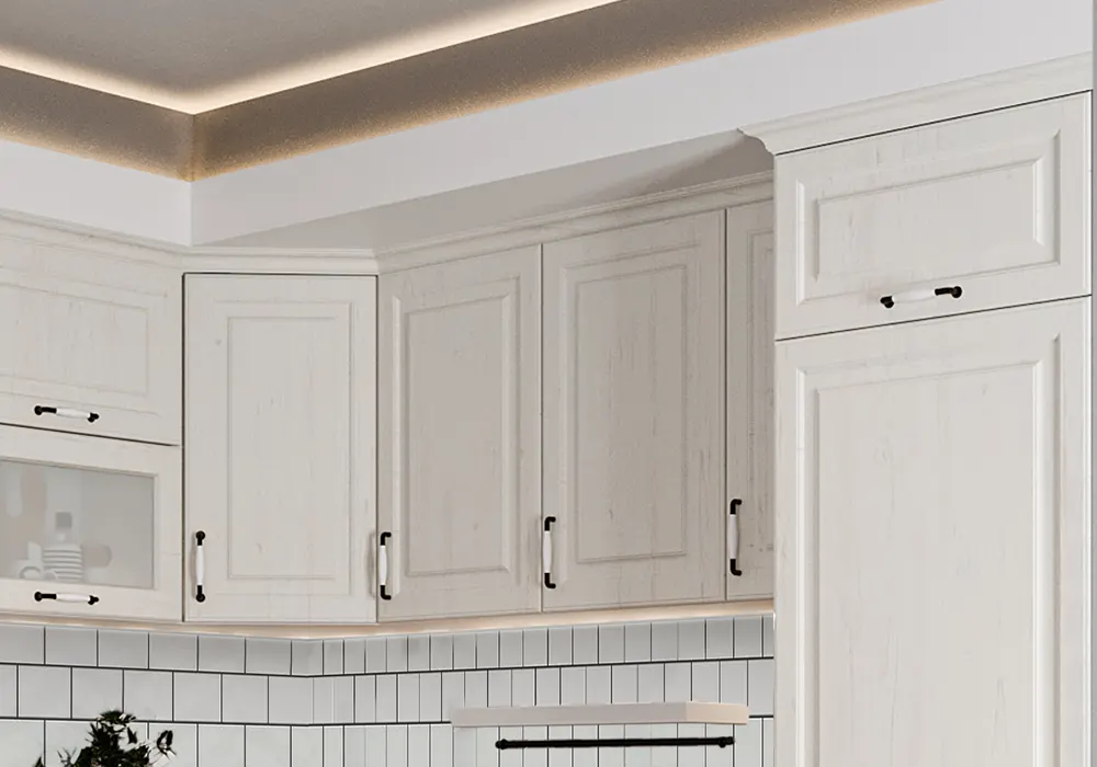 Ολοκληρωμένη πρόταση κουζίνας MDF σε Vintage γραμμή με δυνατότητα επέκτασης.