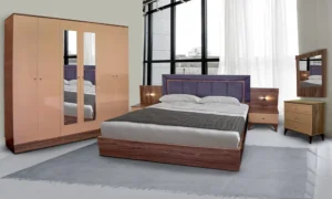 Σετ κρεβατοκάμαρας και 6φυλλη ντουλάπα με καθρέφτη