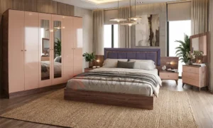 Σετ κρεβατοκάμαρας και 6φυλλη ντουλάπα με καθρέφτη