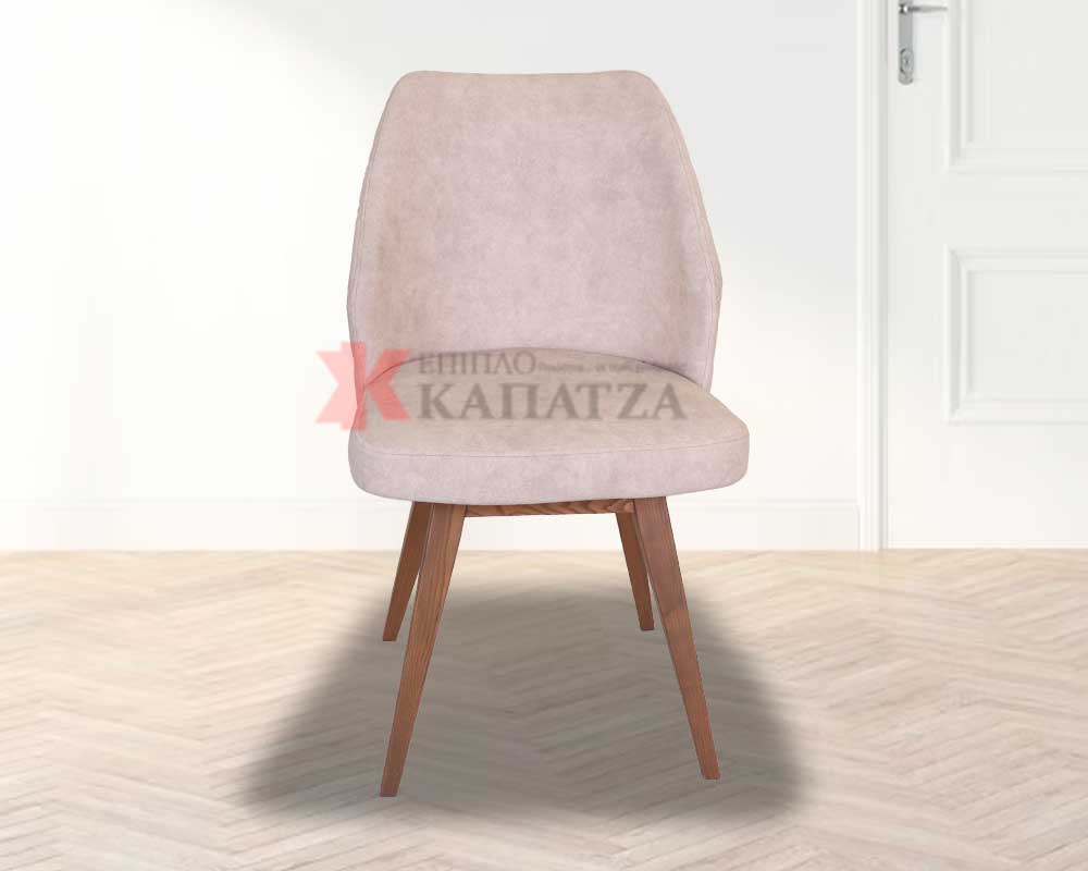 Καρέκλα τραπεζαρίας σαλονιου σε Δρυ με καπιτονέ