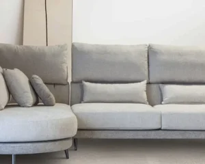 Σαλόνι γωνία με στρογγυλή επέκταση τύπου lounge