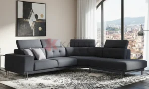 Γωνιακό σαλόνι με μηχανισμούς ανάκλησης στην πλάτη και άφθονο χώρο καθίσματος