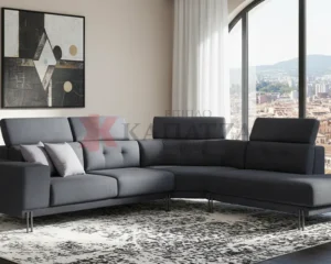 Γωνιακό σαλόνι με μηχανισμούς ανάκλησης στην πλάτη και άφθονο χώρο καθίσματος