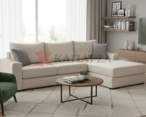 Γωνιακό σαλόνι σε μοντέρνο και λιτό design, με καθαρές γραμμές
