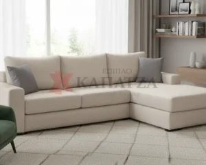 Γωνιακό σαλόνι σε μοντέρνο και λιτό design, με καθαρές γραμμές