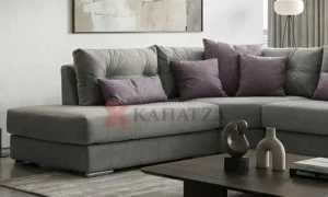 Σαλόνι με γωνιακή διαμόρφωση και διακριτικές ραφές