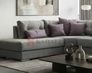 Σαλόνι με γωνιακή διαμόρφωση και διακριτικές ραφές