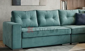 Σαλόνι γωνία με καπιτονέ μαξιλάρια πλάτης