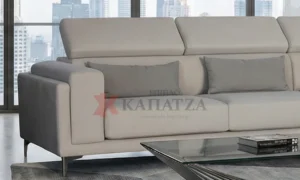 Σαλόνι γωνία με καθαρές γραμμές και μίνιμαλ αισθητική