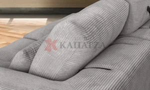 Πολυμορφικό σαλόνι γωνία με ραβδωτή υφή υφάσματος