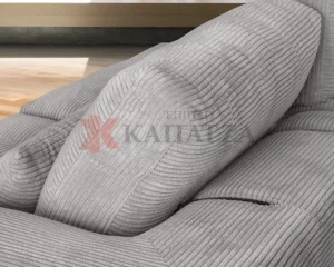 Πολυμορφικό σαλόνι γωνία με ραβδωτή υφή υφάσματος