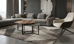 Σετ στρογγυλά τραπεζάκια σαλονιού με μεταλλική βάση