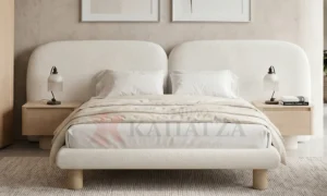 Μοντέρνο σετ κρεβατοκάμαρας με ντυμένο κεφαλάρι