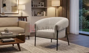 Μοντέρνα πολυθρόνα σαλονιού με μεταλλικό σκελετό