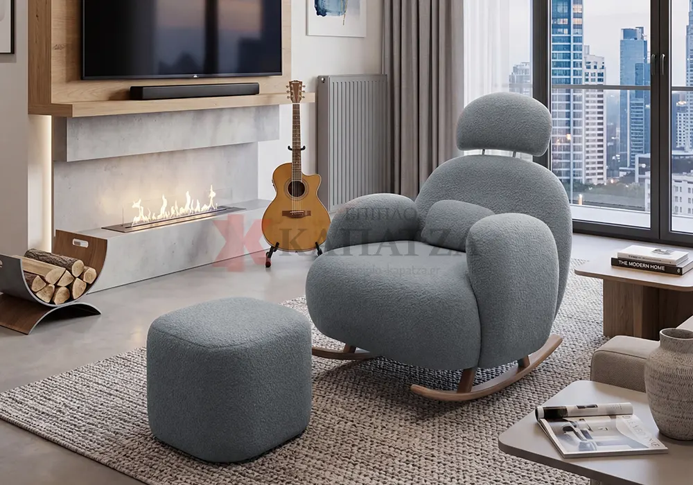 Πολυθρόνα θηλασμού με ξύλινα πόδια