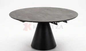 Επεκτεινόμενο τραπέζι με όψη graphite και μεταλλική βάση