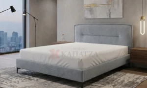 Ντυμένο κρεβάτι με μεταλλικά πόδια και ύφασμα Easy Clean