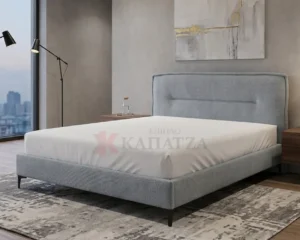 Ντυμένο κρεβάτι με μεταλλικά πόδια και ύφασμα Easy Clean