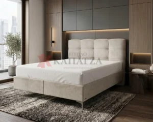 Κρεβάτι ντυμένο ύφασμα Easy Clean και αποθηκευτικό χώρο