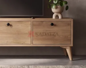 Έπιπλο Τηλεόρασης με 3 Συρτάρια & Mid-Century Design