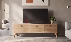 Έπιπλο Τηλεόρασης με 3 Συρτάρια & Mid-Century Design