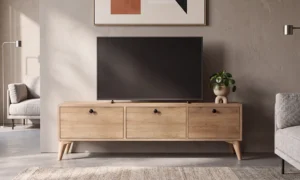 Έπιπλο Τηλεόρασης με 3 Συρτάρια & Mid-Century Design