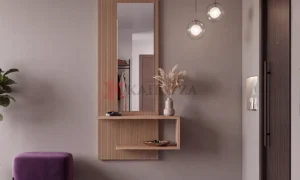 Μοντέρνο έπιπλο εισόδου με καθρέφτη & ξύλινη επένδυση