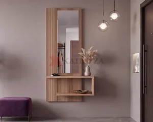 Μοντέρνο έπιπλο εισόδου με καθρέφτη & ξύλινη επένδυση